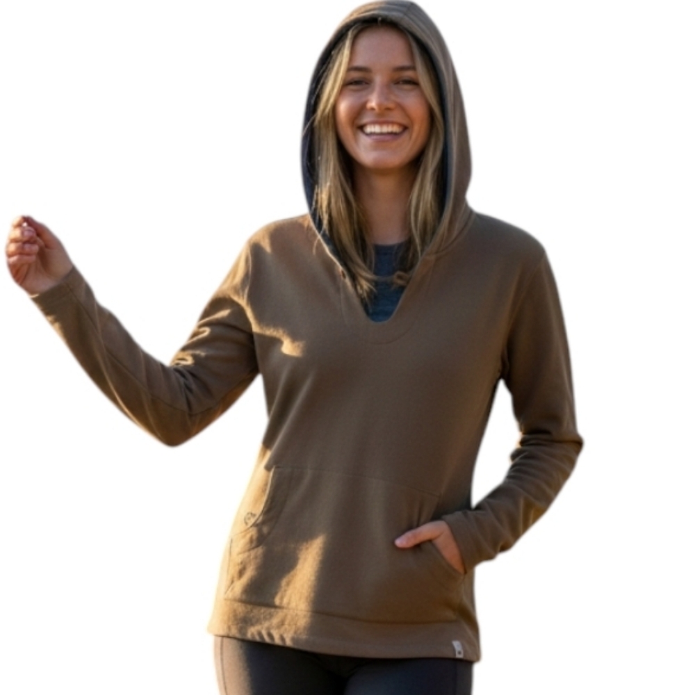Outdoor Research Nylon Stretch Hoodie Small Lightweight Pullover Taupe Active
